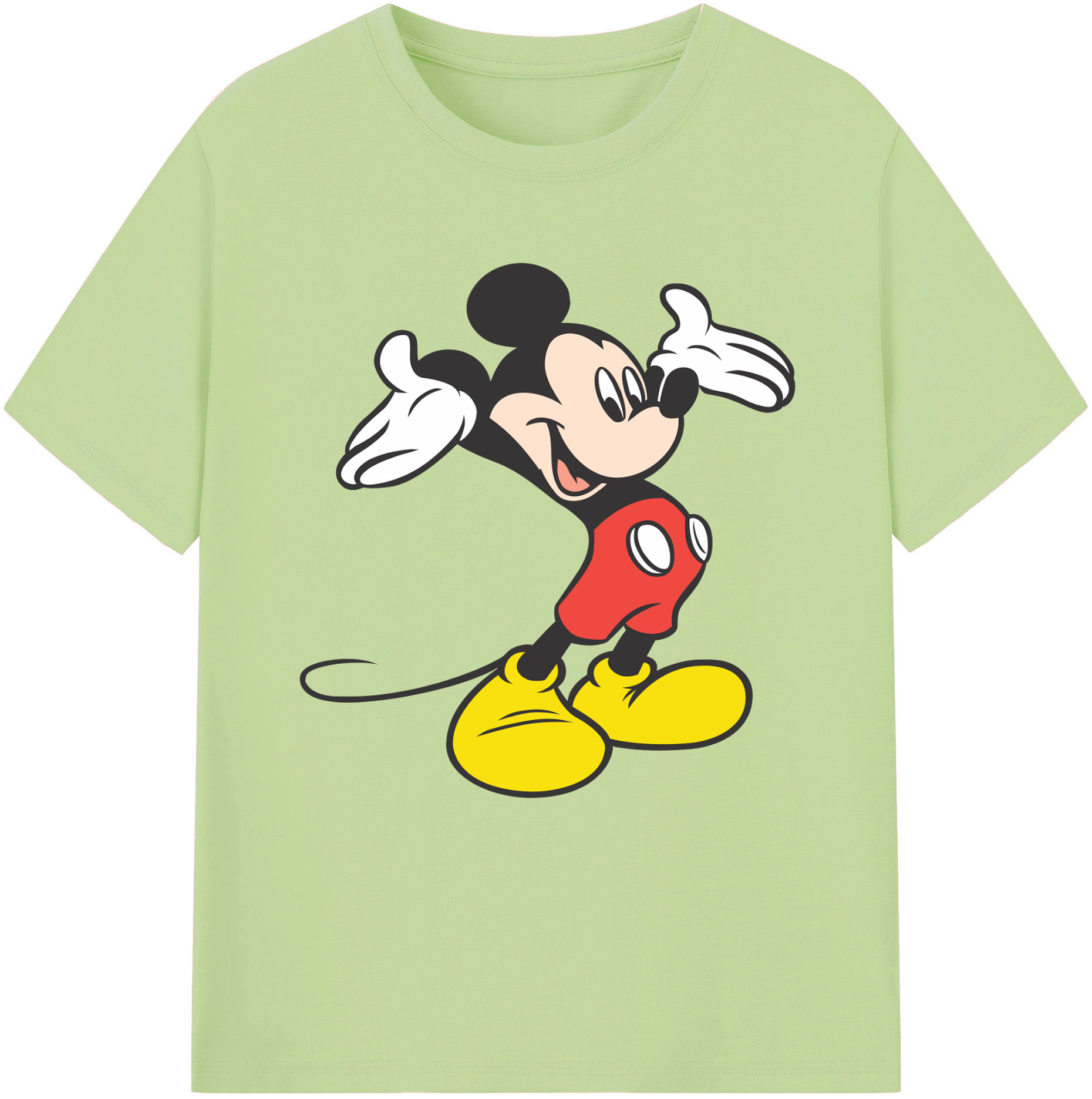 （画像用） ミッキーマウス Mickey Mouse 綿100％半袖Tシャツ（フロントプリント）